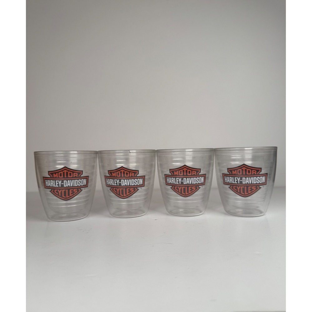 Harley-Davidson Bar & Shield Tervis Tumbler‎ Set of 4 Clear Double Wall Cups